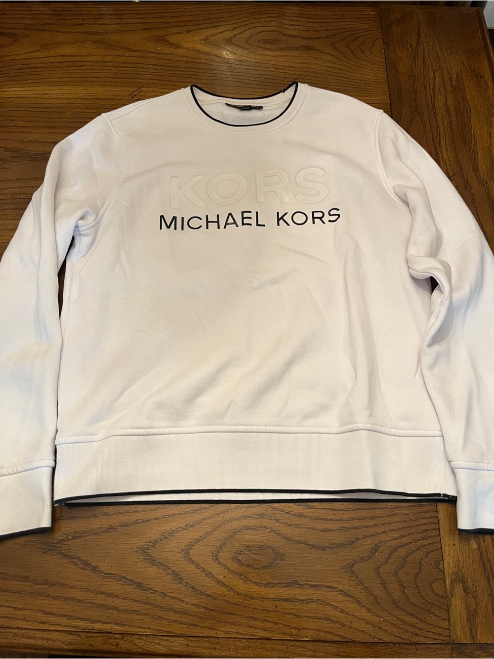 Michael Kors White Crewneck Logo Sweatshirt, size medium